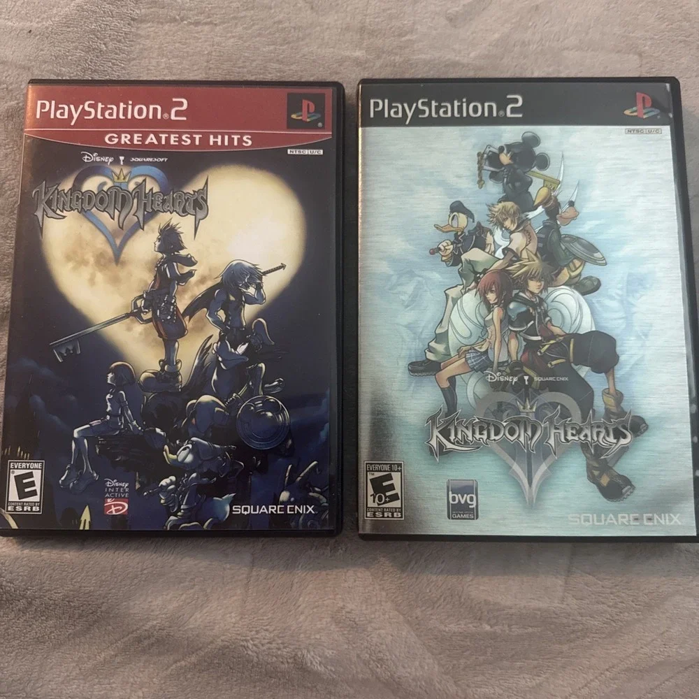 Kingdom Hearts 1 & 2 PS2 Game Bundle  Disc Light Scratches  Tested